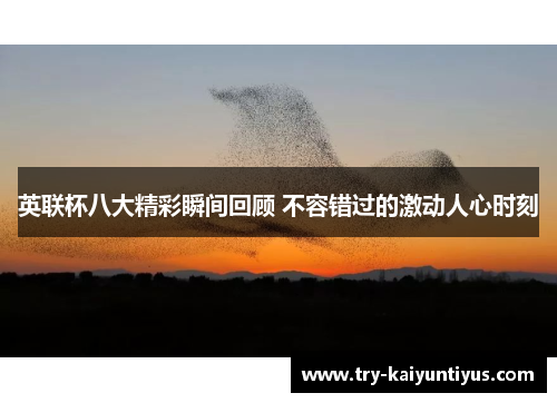 英联杯八大精彩瞬间回顾 不容错过的激动人心时刻