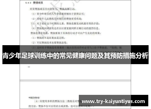 青少年足球训练中的常见健康问题及其预防措施分析